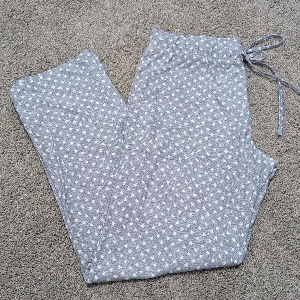 Lucky Brand Pajama Pants Gray Star‎ Patterned Loungewear SO SOFT Size Small - Picture 7 of 9